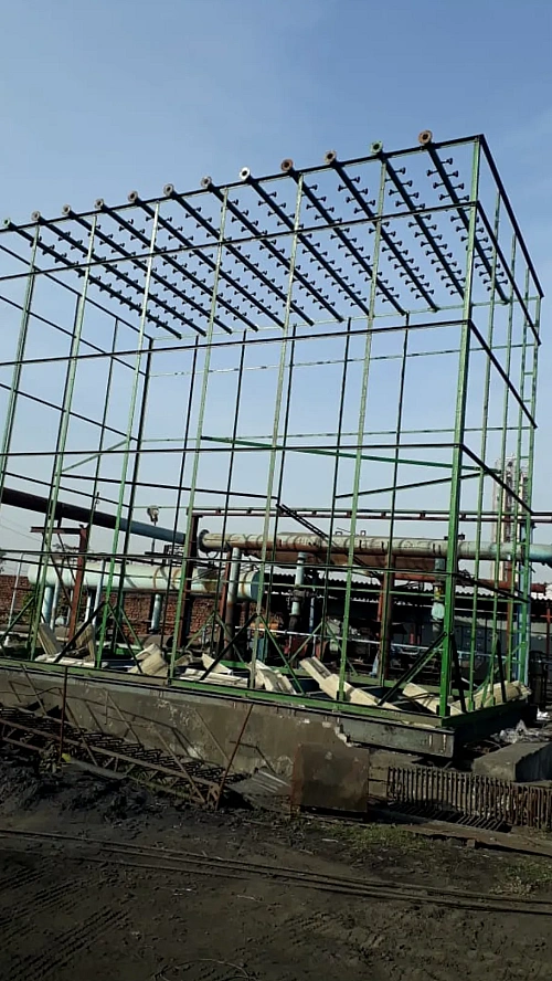 Steel frame of a cooling tower cell at site